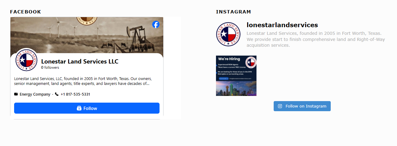Lonestar Land Services Social Media